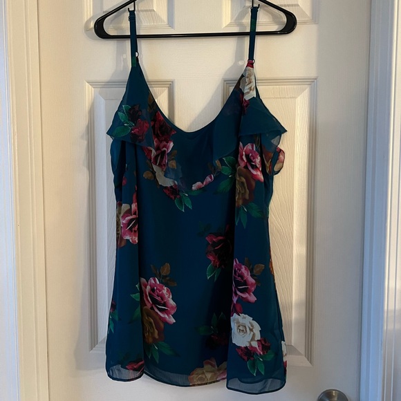 City Chic Nicole Print Cami - teal Size 18 - Picture 2 of 10